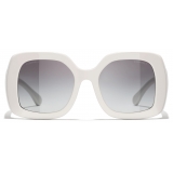 Chanel - Occhiali da Sole Quadrati - Ecru Grigio Chiaro - Chanel Eyewear