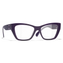 Chanel - Occhiali da Vista Cat-Eye - Viola Scuro - Chanel Eyewear