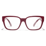 Chanel - Occhiali da Vista Quadrati - Rosso - Chanel Eyewear