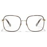 Chanel - Occhiali da Vista Quadrati - Oro Tartaruga - Chanel Eyewear