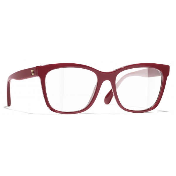 Chanel - Occhiali da Vista Quadrati - Rosso - Chanel Eyewear