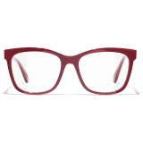 Chanel - Occhiali da Vista Quadrati - Rosso - Chanel Eyewear