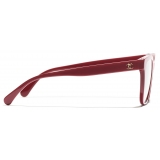 Chanel - Occhiali da Vista Quadrati - Rosso - Chanel Eyewear