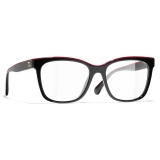 Chanel - Occhiali da Vista Quadrati - Nero Rosso - Chanel Eyewear