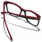 Chanel - Occhiali da Vista Quadrati - Nero Rosso - Chanel Eyewear