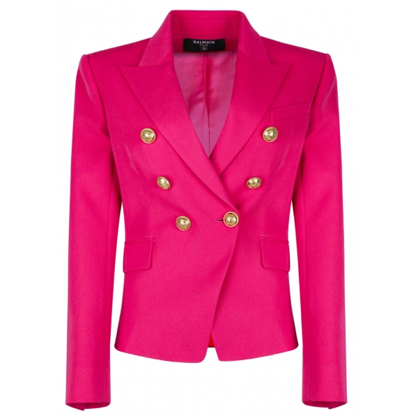 Balmain - Double Breasted Jacket - Fuchsia - Balmain Exclusive Luxury Collection