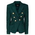 Balmain - Giacca in Tweed Misto Lana - Verde Nero - Balmain Exclusive Luxury Collection