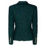 Balmain - Giacca in Tweed Misto Lana - Verde Nero - Balmain Exclusive Luxury Collection