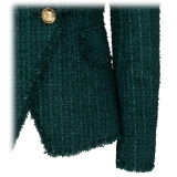 Balmain - Giacca in Tweed Misto Lana - Verde Nero - Balmain Exclusive Luxury Collection