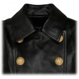 Balmain - Giacca in Pelle Perfecto Cropped - Nero - Balmain Exclusive Luxury Collection