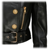 Balmain - Giacca in Pelle Perfecto Cropped - Nero - Balmain Exclusive Luxury Collection