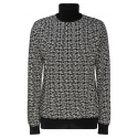 Balmain - Monogram Print Jumper Knitwear - Navy Blue Off White - Balmain Exclusive Luxury Collection