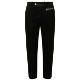 Balmain - Cotton Suede Cropped Trousers - Black - Balmain Exclusive Luxury Collection