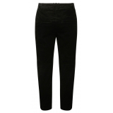 Balmain - Cotton Suede Cropped Trousers - Black - Balmain Exclusive Luxury Collection