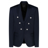 Balmain - Giacca Blazer in Lana - Blu Navy - Balmain Exclusive Luxury Collection