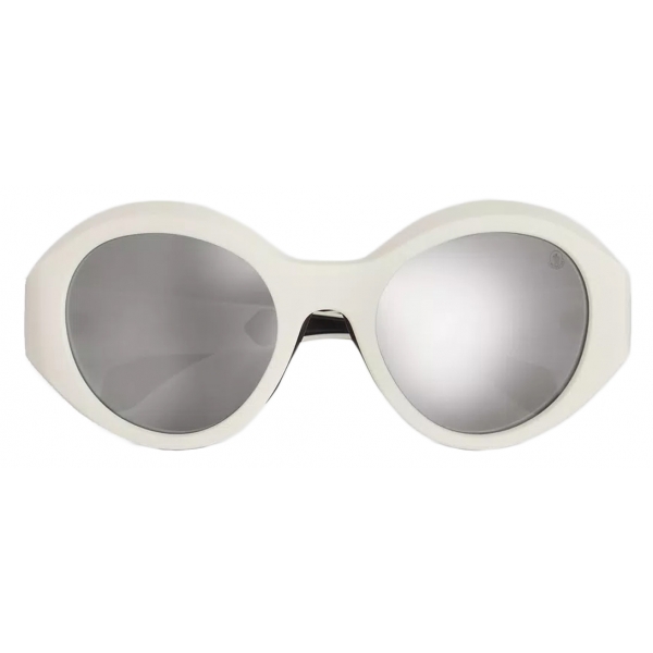 Moncler - Occhiali da Sole Rotondi Futuro - Bianco Opaco - Moncler Eyewear