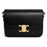 Céline - Teen Triomphe Bag in Shiny Calfskin - Black Leather - Bag - Céline Exclusive Collection