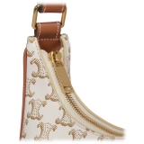 Céline - Ava Bag in Triomphe Canvas and Calfskin - White - Bag - Céline Exclusive Collection