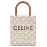 Céline - Borsa Cabas Verticale Mini in Tela Triomphe e Pelle di Vitello con Stampa - Bianco - Borsa - Exclusive Collection