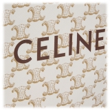 Céline - Borsa Cabas Verticale Mini in Tela Triomphe e Pelle di Vitello con Stampa - Bianco - Borsa - Exclusive Collection