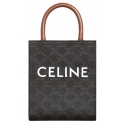 Céline - Borsa Cabas Verticale Mini in Tela Triomphe e Pelle di Vitello con Stampa - Tan - Borsa - Exclusive Collection