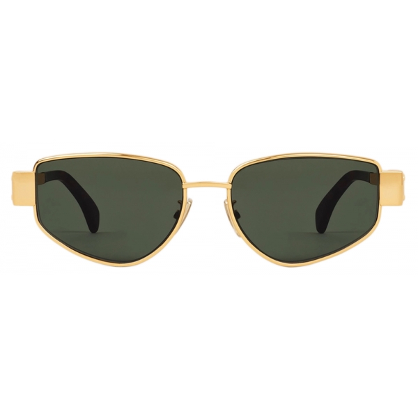 Céline - Triomphe Metal 04 Sunglasses in Metal - Gold Green - Sunglasses - Céline Eyewear