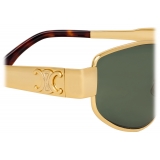 Céline - Occhiali da Sole Triomphe Metal 04 in Metallo - Oro Verde - Occhiali da Sole - Céline Eyewear