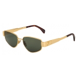 Céline - Occhiali da Sole Triomphe Metal 04 in Metallo - Oro Verde - Occhiali da Sole - Céline Eyewear