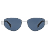 Céline - Occhiali da Sole Triomphe Metal 04 in Metallo - Argento Blu - Occhiali da Sole - Céline Eyewear