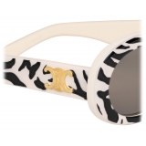 Céline - Triomphe 01 Sunglasses in Acetate - Zebra - Sunglasses - Céline Eyewear