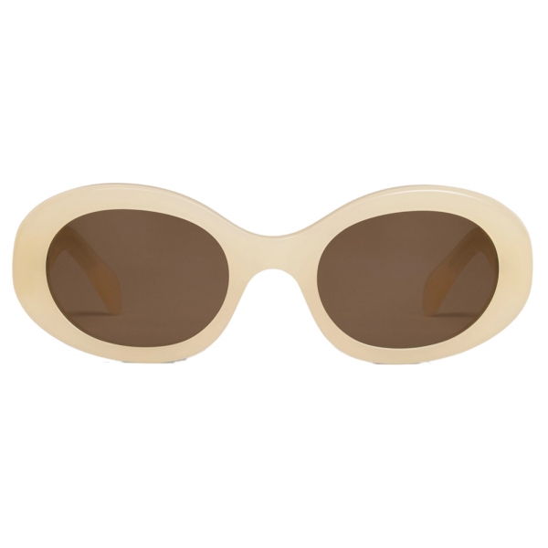 Céline - Triomphe 01 Sunglasses in Acetate - Milky Light Orange - Sunglasses - Céline Eyewear