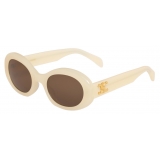 Céline - Triomphe 01 Sunglasses in Acetate - Milky Light Orange - Sunglasses - Céline Eyewear