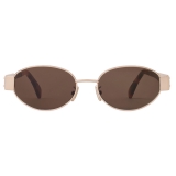 Céline - Occhiali da Sole Triomphe Metal 01 in Metallo - Oro Rosa Marrone - Occhiali da Sole - Céline Eyewear