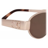 Céline - Occhiali da Sole Triomphe Metal 01 in Metallo - Oro Rosa Marrone - Occhiali da Sole - Céline Eyewear