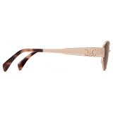 Céline - Occhiali da Sole Triomphe Metal 01 in Metallo - Oro Rosa Marrone - Occhiali da Sole - Céline Eyewear