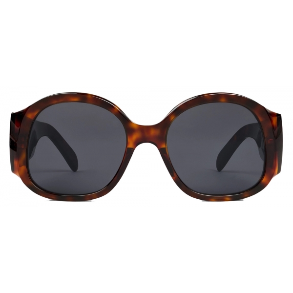 Céline - Triomphe XL 02 Sunglasses in Acetate - Red Havana - Sunglasses - Céline Eyewear