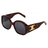 Céline - Triomphe XL 02 Sunglasses in Acetate - Red Havana - Sunglasses - Céline Eyewear