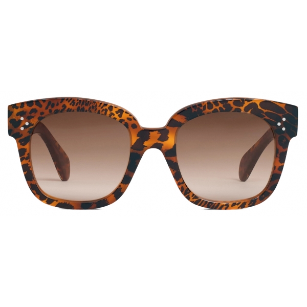 Céline - Oversized S002 Sunglasses in Acetate - Leopard Havana - Sunglasses - Céline Eyewear