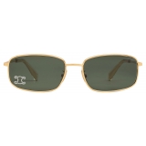 Céline - Triomphe Rhinestone 02 Sunglasses in Metal with Crystals - Gold Green - Sunglasses - Céline Eyewear