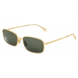 Céline - Triomphe Rhinestone 02 Sunglasses in Metal with Crystals - Gold Green - Sunglasses - Céline Eyewear