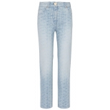 Balmain - Monogram Denim Straight Pants - Light Blue - Balmain Exclusive Luxury Collection