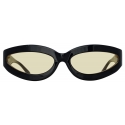 The Attico - Agnes Wrap Sunglasses in Black and Yellow - Sunglasses - Official - The Attico Eyewear by Linda Farrow