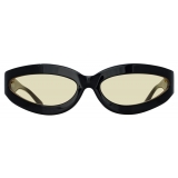 The Attico - Agnes Wrap Sunglasses in Black and Yellow - Sunglasses - Official - The Attico Eyewear by Linda Farrow