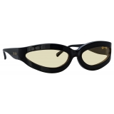 The Attico - Agnes Wrap Sunglasses in Black and Yellow - Sunglasses - Official - The Attico Eyewear by Linda Farrow