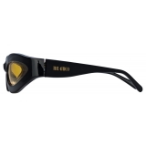 The Attico - Agnes Wrap Sunglasses in Black and Yellow - Sunglasses - Official - The Attico Eyewear by Linda Farrow