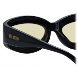 The Attico - Agnes Wrap Sunglasses in Black and Yellow - Sunglasses - Official - The Attico Eyewear by Linda Farrow