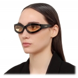 The Attico - Agnes Wrap Sunglasses in Black and Yellow - Sunglasses - Official - The Attico Eyewear by Linda Farrow