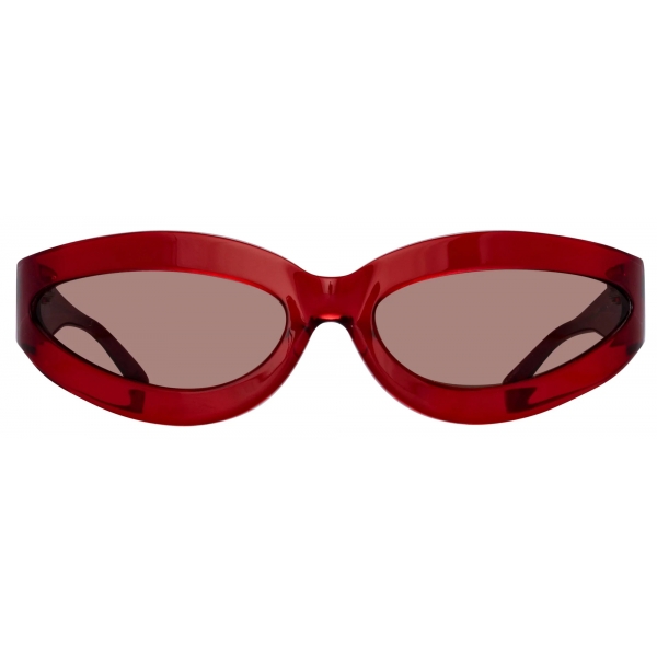 The Attico - Agnes Wrap Sunglasses in Red - Sunglasses - Official - The Attico Eyewear by Linda Farrow