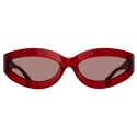 The Attico - Agnes Wrap Sunglasses in Red - Sunglasses - Official - The Attico Eyewear by Linda Farrow