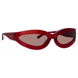 The Attico - Agnes Wrap Sunglasses in Red - Sunglasses - Official - The Attico Eyewear by Linda Farrow